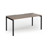 Connex Goal-Post 1600 x 800 x 725mm Single Desk - Black Frame / Nebraska Oak Top