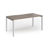 Connex Goal-Post 1600 x 800 x 725mm Single Desk - Silver Frame / Nebraska Oak Top