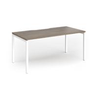 Connex Goal-Post 1600 x 800 x 725mm Single Desk - White Frame / Nebraska Oak Top