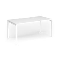 Connex Goal-Post 1600 x 800 x 725mm Single Desk - White Frame / White Top