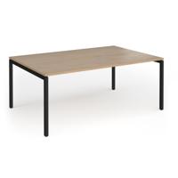 Connex Goal-Post 1800 x 1200 x 725mm Back to Back Desk (2 x 1800mm) - Black Frame / Kendal Oak Top