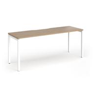 Connex Goal-Post 1800 x 600 x 725mm Single Desk - White Frame / Kendal Oak Top