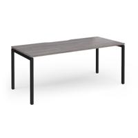 Connex Goal-Post 1800 X 800 x 725mm Single Desk - Black Frame / Grey Oak Top