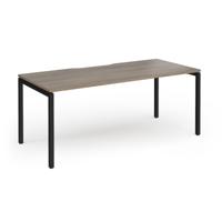 Connex Goal-Post 1800 X 800 x 725mm Single Desk - Black Frame / Nebraska Oak Top