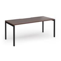 Connex Goal-Post 1800 X 800 x 725mm Single Desk - Black Frame / Walnut Top