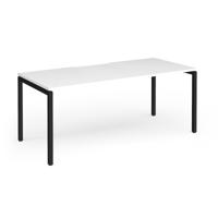 Connex Goal-Post 1800 X 800 x 725mm Single Desk - Black Frame / White Top
