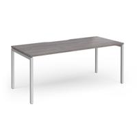 Connex Goal-Post 1800 X 800 x 725mm Single Desk - Silver Frame / Grey Oak Top