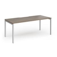 Connex Goal-Post 1800 X 800 x 725mm Single Desk - Silver Frame / Nebraska Oak Top