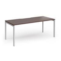 Connex Goal-Post 1800 X 800 x 725mm Single Desk - Silver Frame / Walnut Top