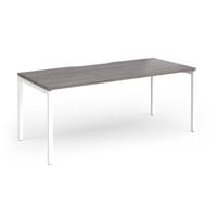 Connex Goal-Post 1800 X 800 x 725mm Single Desk - White Frame / Grey Oak Top