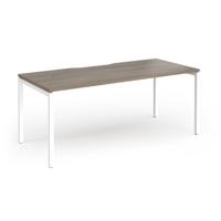 Connex Goal-Post 1800 X 800 x 725mm Single Desk - White Frame / Nebraska Oak Top