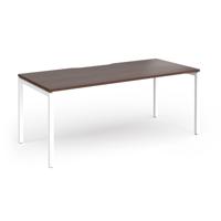 Connex Goal-Post 1800 x 800 x 725mm Single Desk - White Frame / Walnut Top