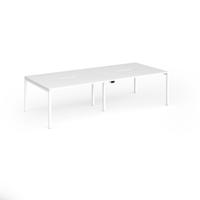 Connex Goal-Post 2800 x 1200 x 725mm Back to Back Desk (4 x 1400mm) - White Frame / White Top