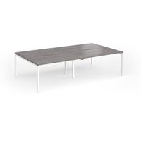 Connex Goal-Post 2800 x 1600 x 725mm Back to Back Desk (4 x 1400mm) - White Frame / Grey Oak Top