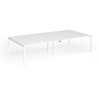 Connex Goal-Post 3200 x 1600 x 725mm Back to Back Desk (4 x 1600mm) - White Frame / White Top