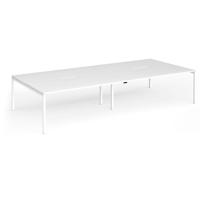 Connex Goal-Post 3600 x 1600 x 725mm Back to Back Desk (4 x 1800mm) - White Frame / White Top