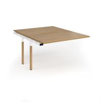 Connex Goal-Post Wooden 1200 x 1600 x 725mm Back to Back Add On Bay - White Frame / Oak Top