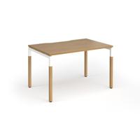 Connex Goal-Post Wooden 1200 x 800 x 725mm Single Desk - White Frame / Oak Top
