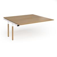 Connex Goal-Post Wooden 1600 x 1600 x 725mm Back to Back Add On Bay - White Frame / Oak Top