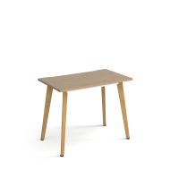 Giza straight desk 1000mm x 600mm with wooden legs - oak finish, oak top