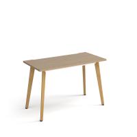 Giza straight desk 1200mm x 600mm with wooden legs - oak finish, oak top