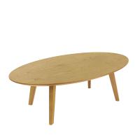 Hanna oval shaped coffee table with oak stained legs
