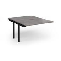 Connex Plus O Frame 1200 x 1600 x 725mm Back to Back Add On Bay - Black Frame / Grey Oak Top