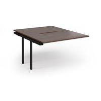 Connex Plus O Frame 1200 x 1600 x 725mm Back to Back Add On Bay - Black Frame / Walnut Top