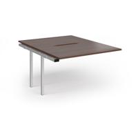 Connex Plus O Frame 1200 x 1600 x 725mm Back to Back Add On Bay - Silver Frame / Walnut Top