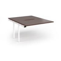 Connex Plus O Frame 1200 x 1600 x 725mm Back to Back Add On Bay - White Frame / Walnut Top