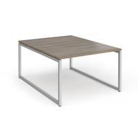 Connex Plus O Frame 1200 x 1600 x 725mm Back to Back Desk (2 x 1200mm) - Silver Frame / Nebraska Oak Top