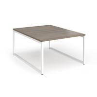 Connex Plus O Frame 1200 x 1600 x 725mm Back to Back Desk (2 x 1200mm) - White Frame / Nebraska Oak Top