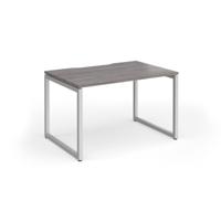 Connex Plus O Frame 1200 x 800 x 725mm Single Desk - Silver Frame / Grey Oak Top