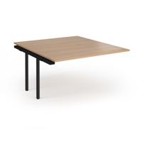 Connex Plus O Frame 1400 x 1600 x 725mm Back to Back Add On Bay - Black Frame / Beech Top