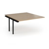 Connex Plus O Frame 1400 x 1600 x 725mm Back to Back Add On Bay - Black Frame / Kendal Oak Top