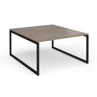 Connex Plus O Frame 1400 x 1600 x 725mm Back to Back Desk (2 x 1400mm) - Black Frame / Nebraska Oak Top