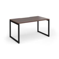Connex Plus O Frame 1400 x 800 x 725mm Single Desk - Black Frame / Walnut Top