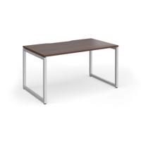 Connex Plus O Frame 1400 x 800 x 725mm Single Desk - Silver Frame / Walnut Top
