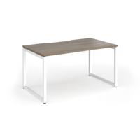 Connex Plus O Frame 1400 x 800 x 725mm Single Desk - White Frame / Nebraska Oak Top