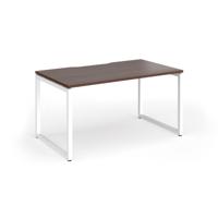 Connex Plus O Frame 1400 x 800 x 725mm Single Desk - White Frame / Walnut Top