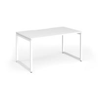 Connex Plus O Frame 1400 x 800 x 725mm Single Desk - White Frame / White Top