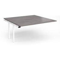 Connex Plus O Frame 1600 x 1600 x 725mm Back to Back Add On Bay - White Frame / Grey Oak Top