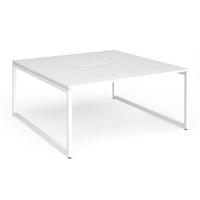 Connex Plus O Frame 1600 x 1600 x 725mm Back to Back Desk (2 x 1600mm) - White Frame / White Top