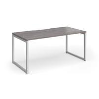 Connex Plus O Frame 1600 x 800 x 725mm Single Desk - Silver Frame / Grey Oak Top