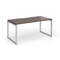 Connex Plus O Frame 1600 x 800 x 725mm Single Desk - Silver Frame / Walnut Top