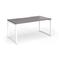 Connex Plus O Frame 1600 x 800 x 725mm Single Desk - White Frame / Grey Oak Top