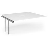 Connex Plus O Frame 1800 x 1600 x 725mm Back to Back Add On Bay - Silver Frame / White Top