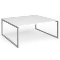 Connex Plus O Frame 1800 x 1600 x 725mm Back to Back Desk (2 x 1800mm) - Silver Frame / White Top