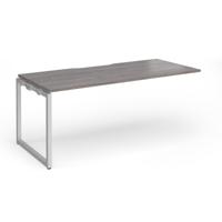 Connex Plus O Frame 1800 x 800 x 725mm Single Add On Bay - Silver Frame / Grey Oak Top