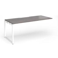 Connex Plus O Frame 1800 x 800 x 725mm Single Add On Bay - White Frame / Grey Oak Top